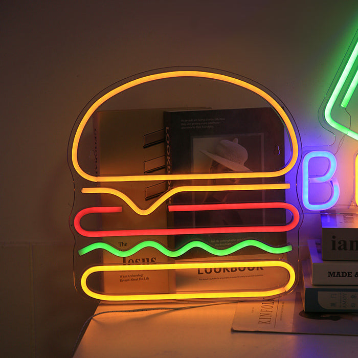 Led iluminação criativa pingente maiúsculas e minúsculas sonho acrílico backboard luz de néon