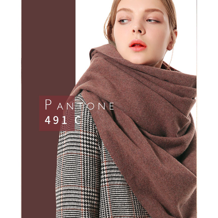 Women wool scarf thick solid scarf