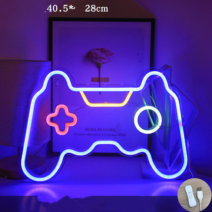 Led iluminação criativa pingente maiúsculas e minúsculas sonho acrílico backboard luz de néon