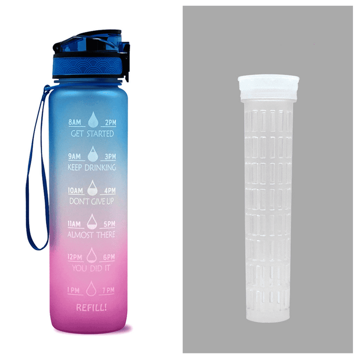 1-Liter-Tritan-Wasserflasche mit Time-Marker-Bounce-Abdeckung