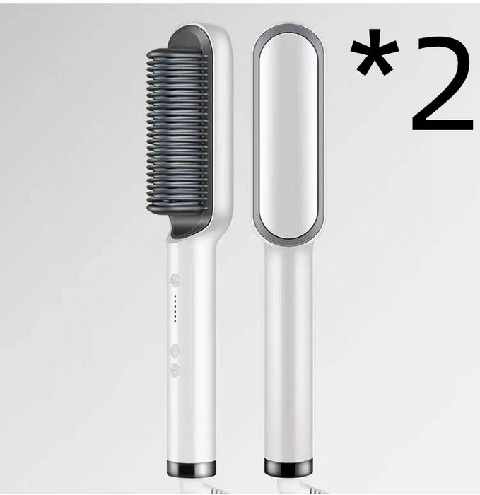 Neuer 2-in-1-Haarglätter mit heißem Kamm und negativem Ionen-Curling