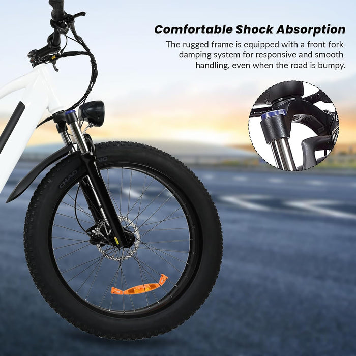 Vélo électrique pour adultes - Moteur 500 W Vitesse de 25 MPH Batterie amovible 48 V 12 Ah, vélo électrique à gros pneus de 26 pouces, vélo de montagne alimenté par batterie à 8 vitesses