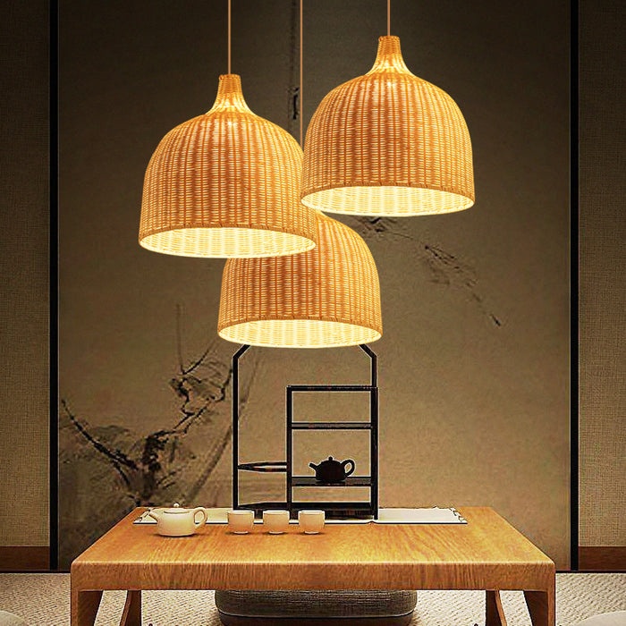 Chandelier Bamboo Woven Bedside Bedroom Japanese Style Tea Room