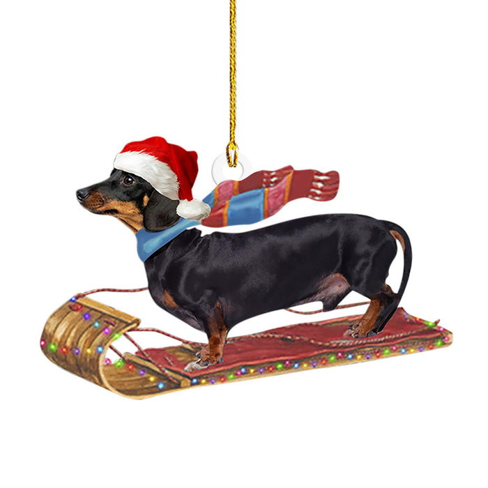 Decorações de cachorro salsicha de Natal para casa
