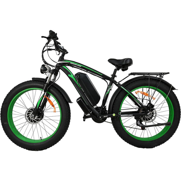 Bicicleta eléctrica de color caqui para adultos de 2000 W: bicicleta eléctrica con neumático ancho de 26 pulgadas, batería extraíble de 20 AH, 21 velocidades para bicicleta eléctrica de montaña