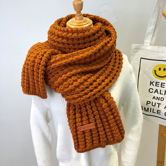 Écharpe en laine chaude et épaisse simple pour femme