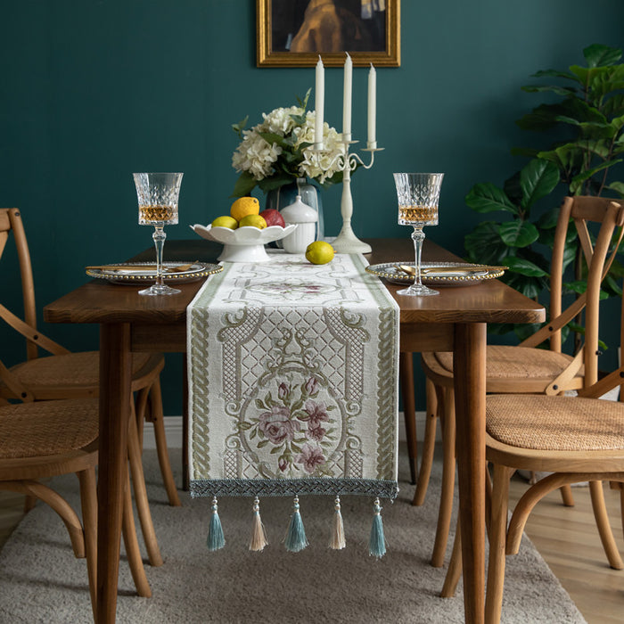 Modern Minimalist Table Runner Christmas Chenille Tassel Household Tablecloth Polyester Tablecloth