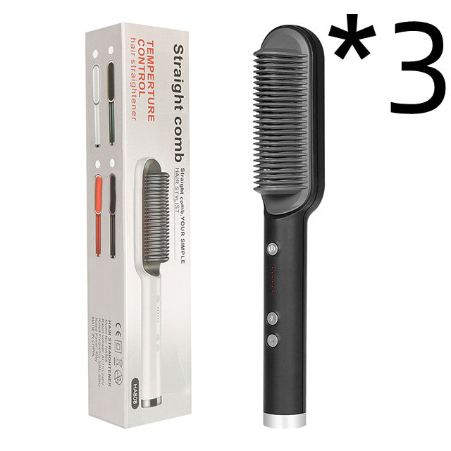 Neuer 2-in-1-Haarglätter mit heißem Kamm und negativem Ionen-Curling