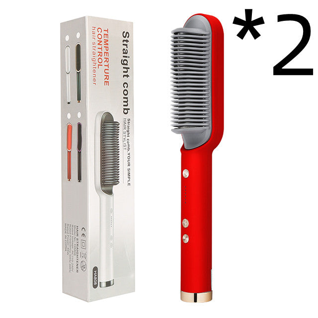 Neuer 2-in-1-Haarglätter mit heißem Kamm und negativem Ionen-Curling