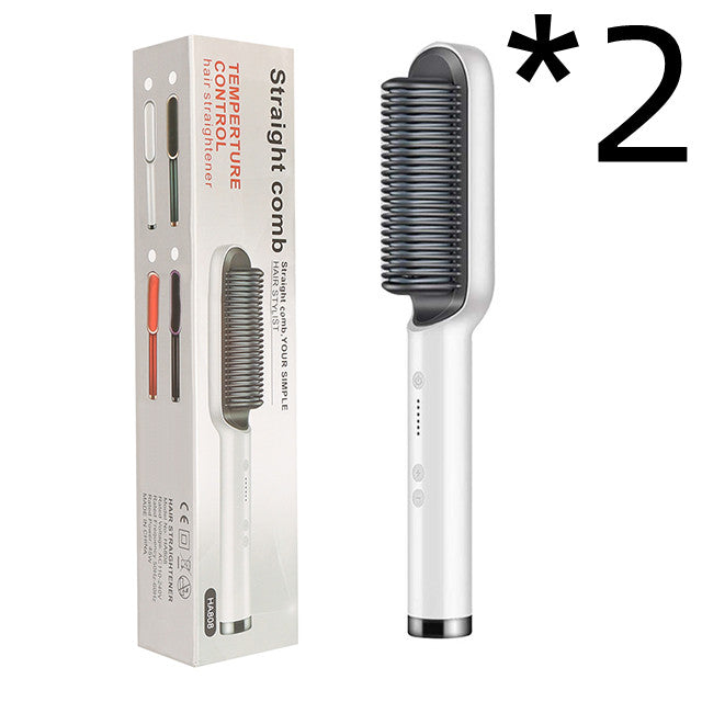 Neuer 2-in-1-Haarglätter mit heißem Kamm und negativem Ionen-Curling