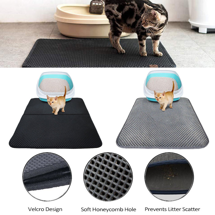 Doppelschichtige Streu-Katzenbett-Pads, Haustier-Katzenstreu-Matte, die Haustiere einfängt