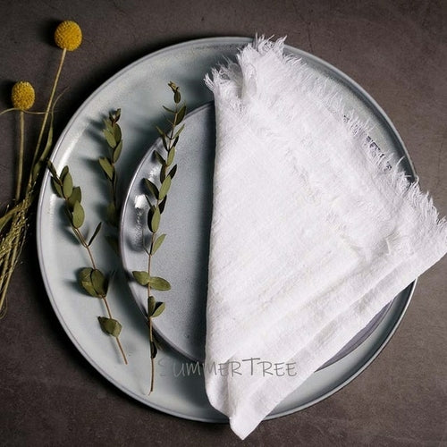 12 Stück Servietten Baumwollgaze 41 cm Serviette Musselin Geschirrtücher Abendessen Retro