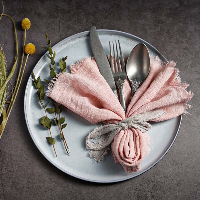 12 Stück Servietten Baumwollgaze 41 cm Serviette Musselin Geschirrtücher Abendessen Retro
