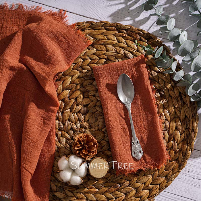 12 Stück Servietten Baumwollgaze 41 cm Serviette Musselin Geschirrtücher Abendessen Retro