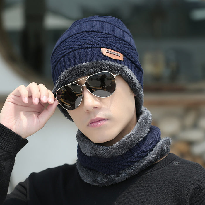 Winter Beanie Mütze Schal Set Warme Strickmütze Dickes Fleece gefüttert Wintermütze Halswärmer für Männer, Frauen & Kinder