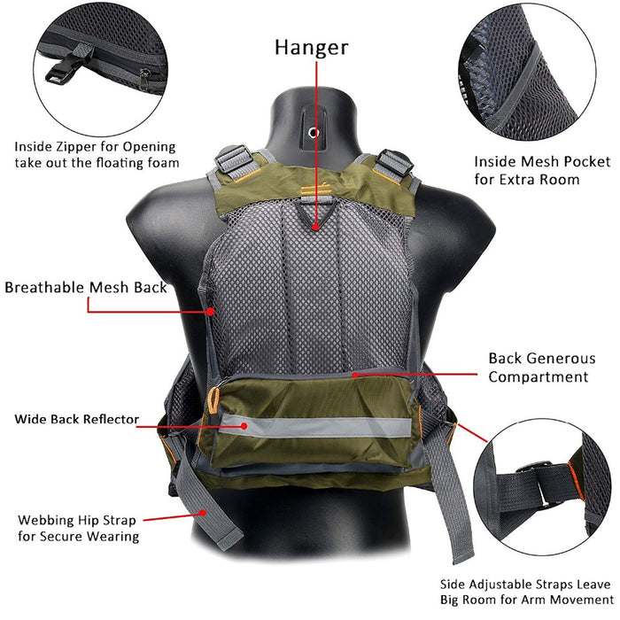 Angeln Outdoor Sport Fliegen Männer Atemschutzjacke Sicherheitsweste Überlebensweste Utility Vest