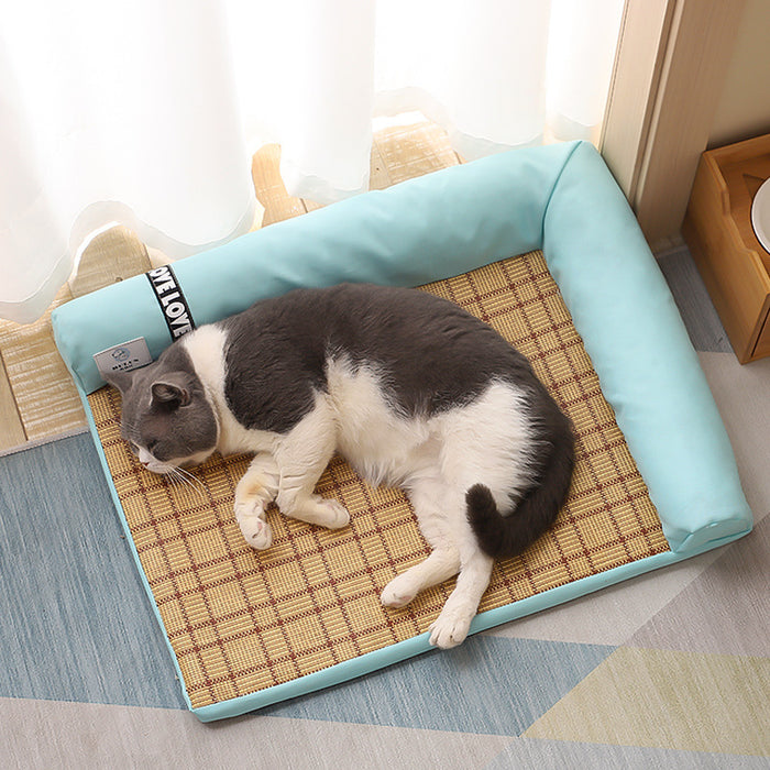 Sommer Kühlmatten Katzenbett Hundebett Hundesofa Haustiermatten Katzenhaus Eiskissen Hundeschlafmatten Kühle Kälte Bambusfaser Katzenbett