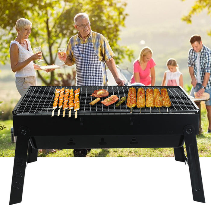 Edelstahl Klappbarer Barbecue Grill Holzkohle Grill Koreanische Spieße Grill