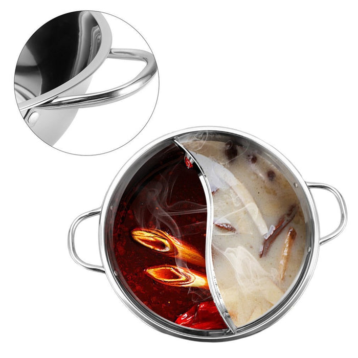 30 cm Edelstahl Hot Pot Single Layer Thicken Suppe Binaural