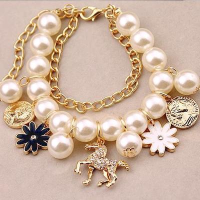 Perle Blume Armband Schmuck