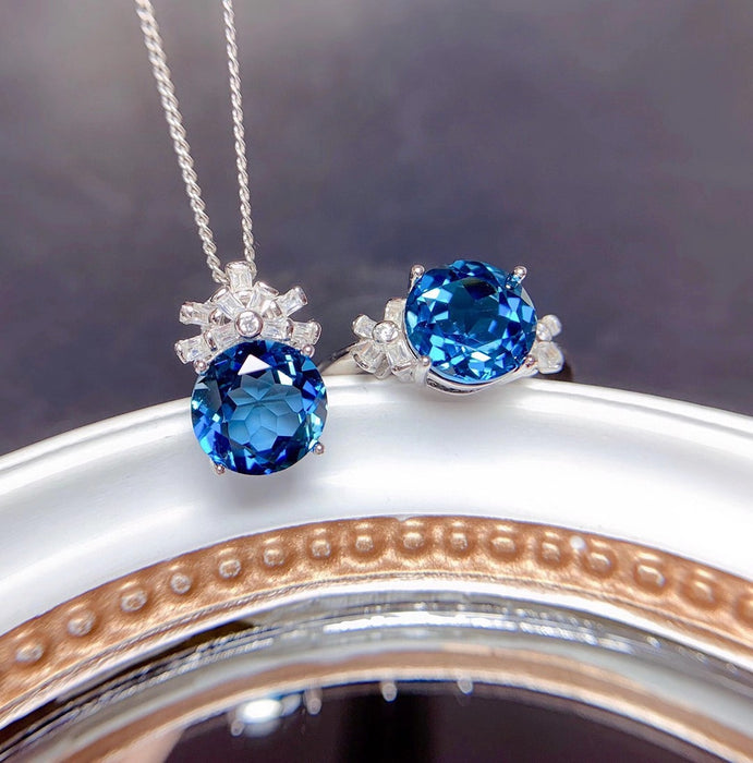 Jewelry Sets for Women London Blue Stones Pendant Necklaces