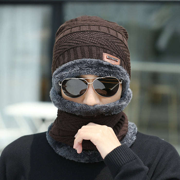 Winter Beanie Mütze Schal Set Warme Strickmütze Dickes Fleece gefüttert Wintermütze Halswärmer für Männer, Frauen & Kinder