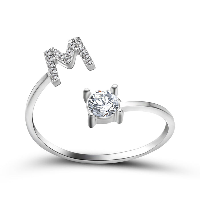 Neue Design Einstellbare 26 Initial Brief Ring Mode Schmuck Für Frauen Einfache Elegante Schmuck