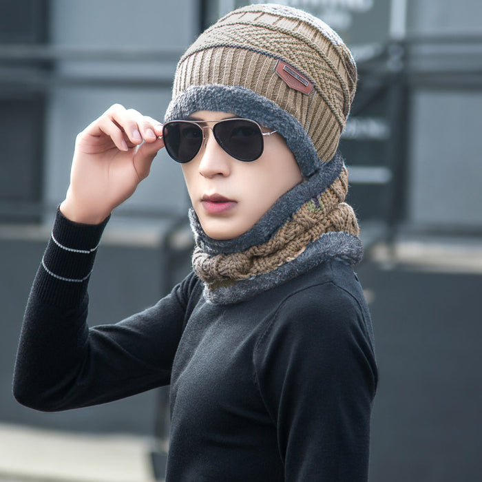 Winter Beanie Mütze Schal Set Warme Strickmütze Dickes Fleece gefüttert Wintermütze Halswärmer für Männer, Frauen & Kinder