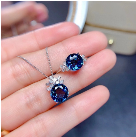 Jewelry Sets for Women London Blue Stones Pendant Necklaces