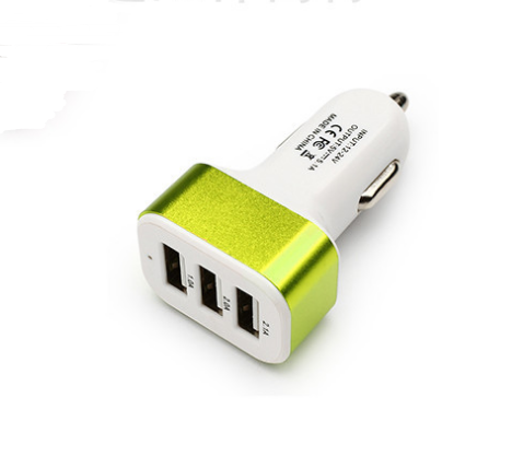 Neues 3USB-Autoladegerät USB-Hochleistungs-Universal-Autoladegerät Quadratisches Aluminium-Autoladegerät