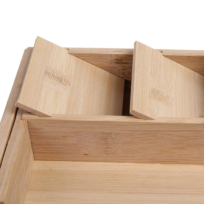 Bambus, erweiterbarer Besteckkasten, Besteckschublade, Organizer, Küche