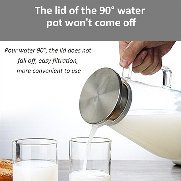 Große transparente Teekanne aus Glas, Wasserkrug, hitzebeständig, große, klare Kung