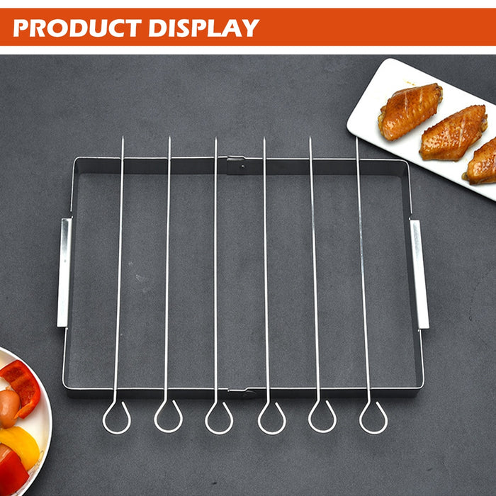 Edelstahl Bbq Spieß Rack Barbecue Kabob Spieß Rack Grill Rack