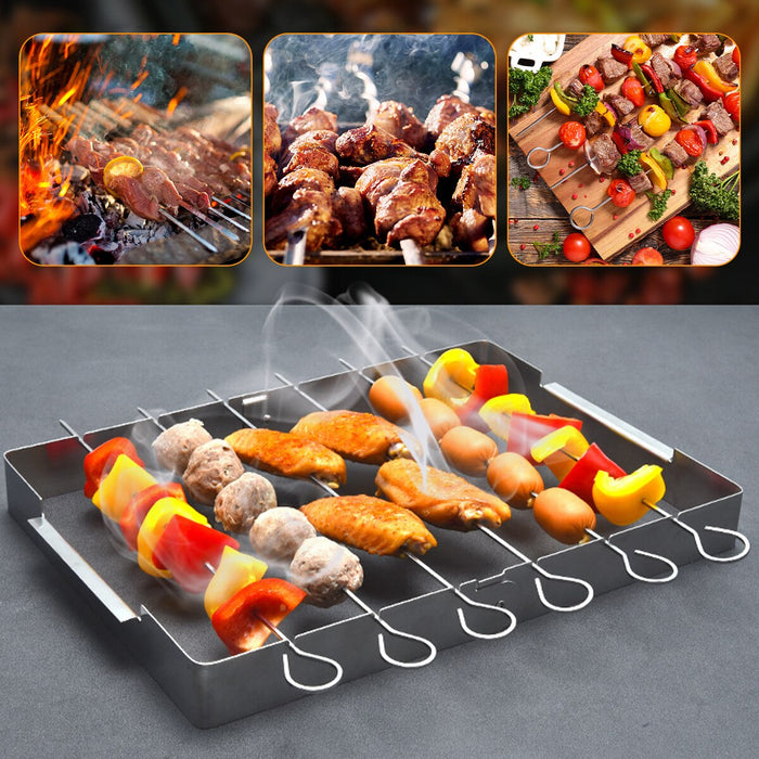 Edelstahl Bbq Spieß Rack Barbecue Kabob Spieß Rack Grill Rack