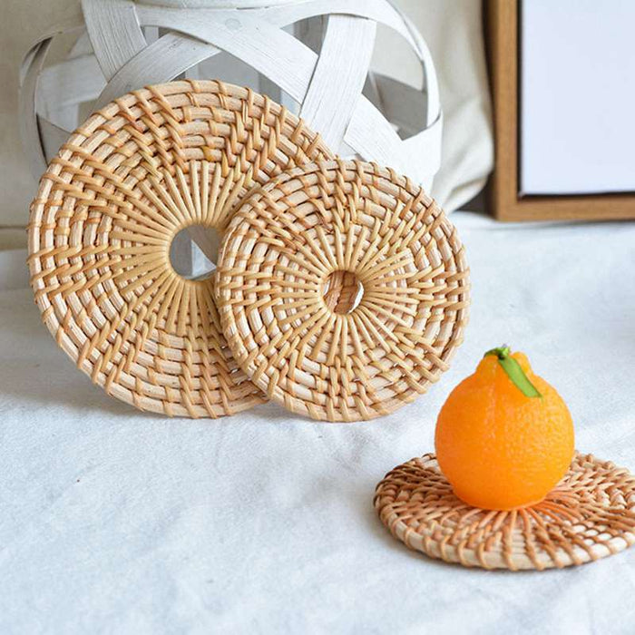 Vietnam Herbst Rattan gewebt Untersetzer Tabelle Isolierung Untersetzer Schießen