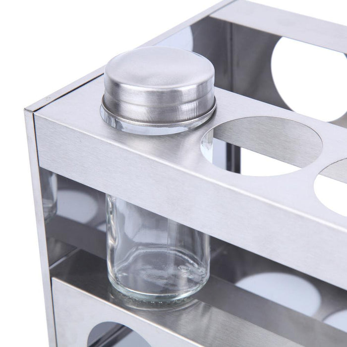 Yonntech Edelstahl Gewürzregal Vorratsglas Karussell 16 Gewürzgläser