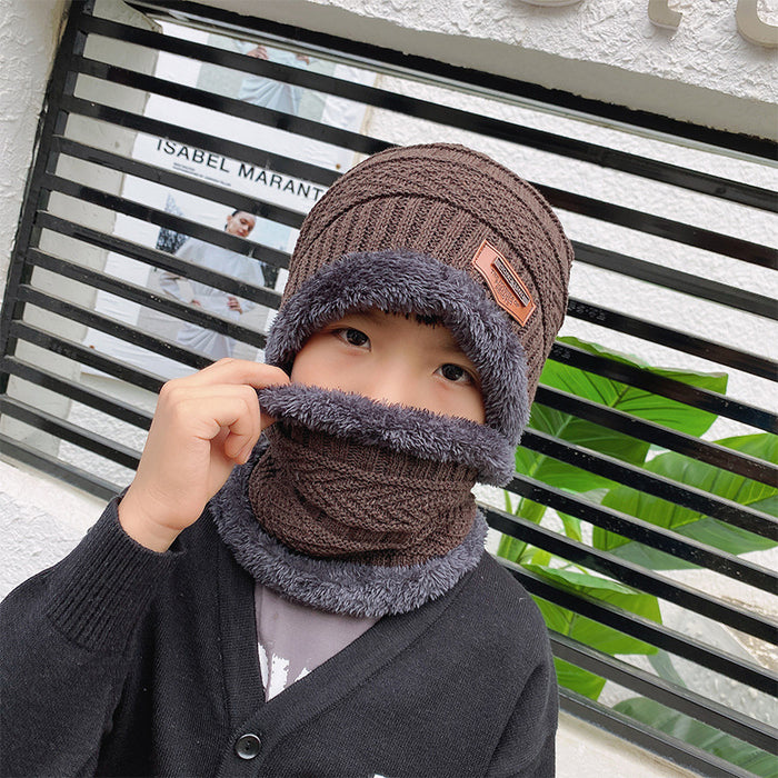 Winter Beanie Mütze Schal Set Warme Strickmütze Dickes Fleece gefüttert Wintermütze Halswärmer für Männer, Frauen & Kinder