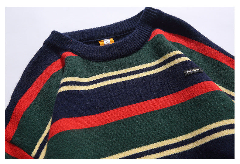 Winter Pullover trendige gestreifte Pullover für Männer und Frauen Winterkleidung für Paare