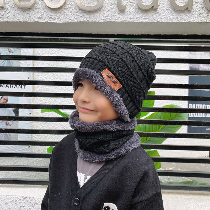 Winter Beanie Mütze Schal Set Warme Strickmütze Dickes Fleece gefüttert Wintermütze Halswärmer für Männer, Frauen & Kinder