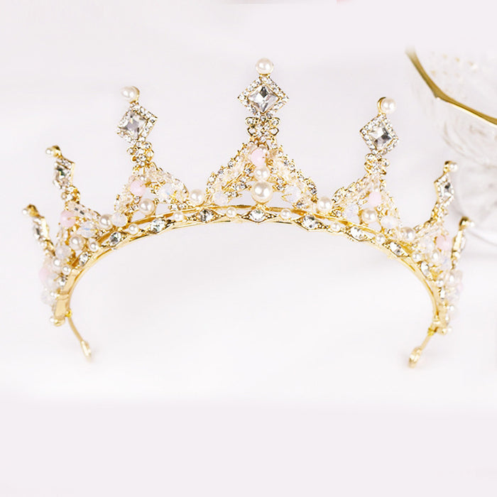 Legierung Perle Diamant Brautschmuck Krone