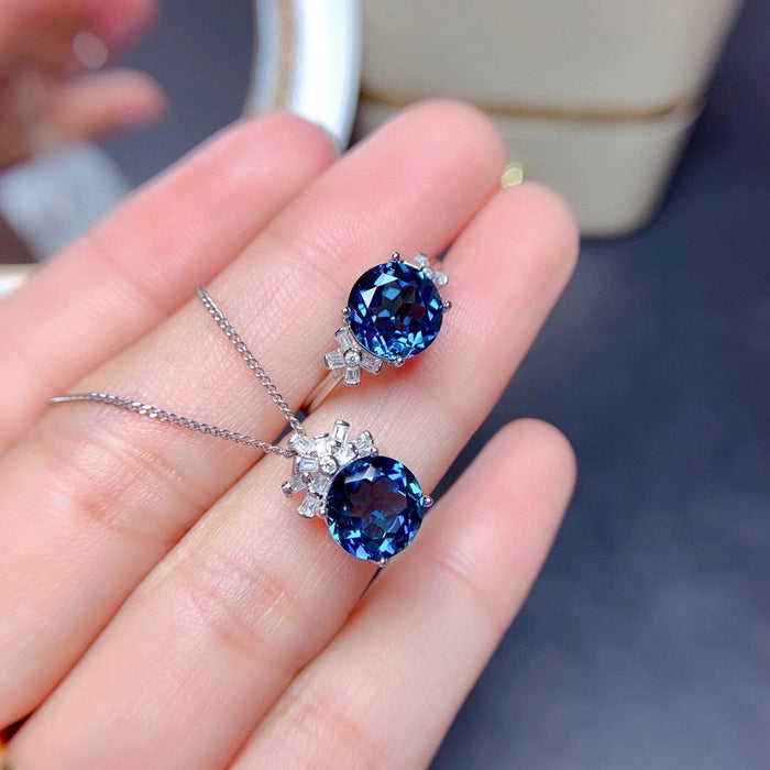 Jewelry Sets for Women London Blue Stones Pendant Necklaces