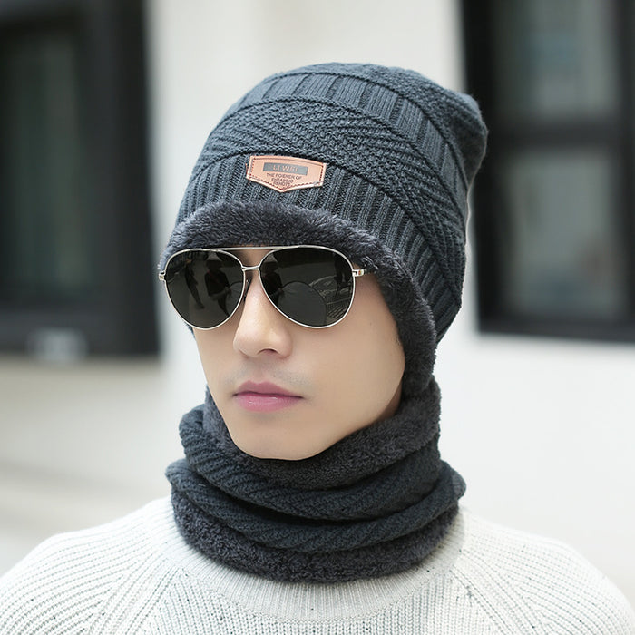 Winter Beanie Mütze Schal Set Warme Strickmütze Dickes Fleece gefüttert Wintermütze Halswärmer für Männer, Frauen & Kinder