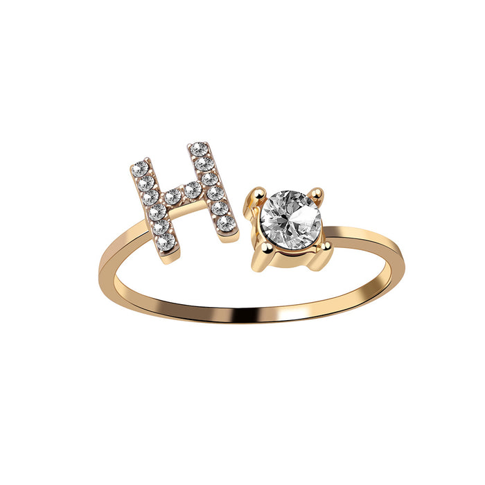 Neue Design Einstellbare 26 Initial Brief Ring Mode Schmuck Für Frauen Einfache Elegante Schmuck