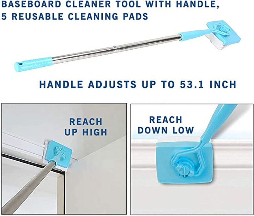Baseboard Buddy Einziehbarer Universal-Reinigungsbürstenwischer für den Haushalt