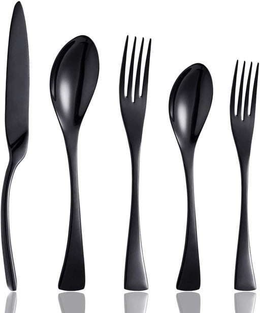 20-teiliges schwarzes Besteck-Besteck-Set, einzigartiger moderner Look,